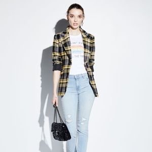 Grey Lab Plaid Tweed Blazer